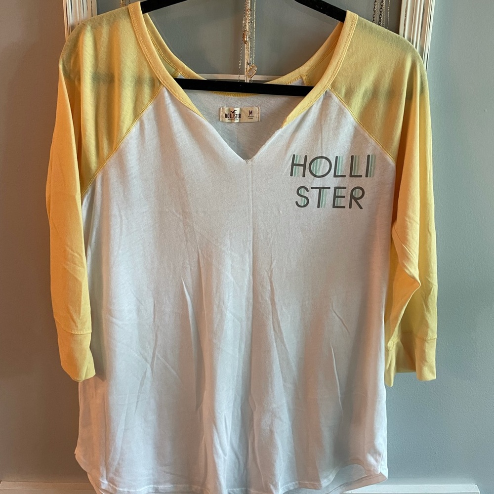 Hollister Yellow and White Top